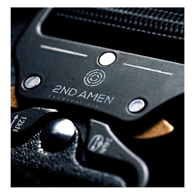 2ND AMEN 1.5" Tactical EDC Belt with Nylon Webbing. Quick Release Technology and Durable V-ring, Black.