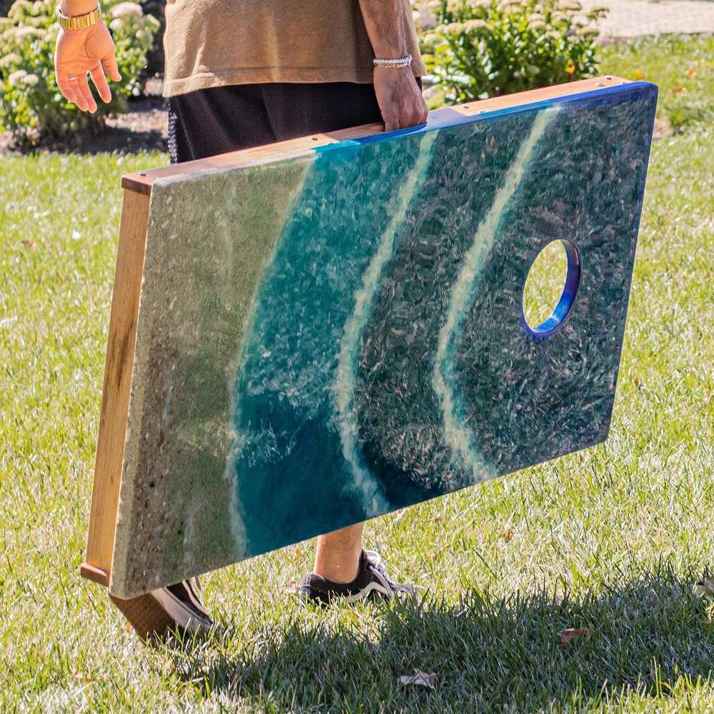 2x4 Epoxy Resin Cornhole Boards for Outdoor Fun
