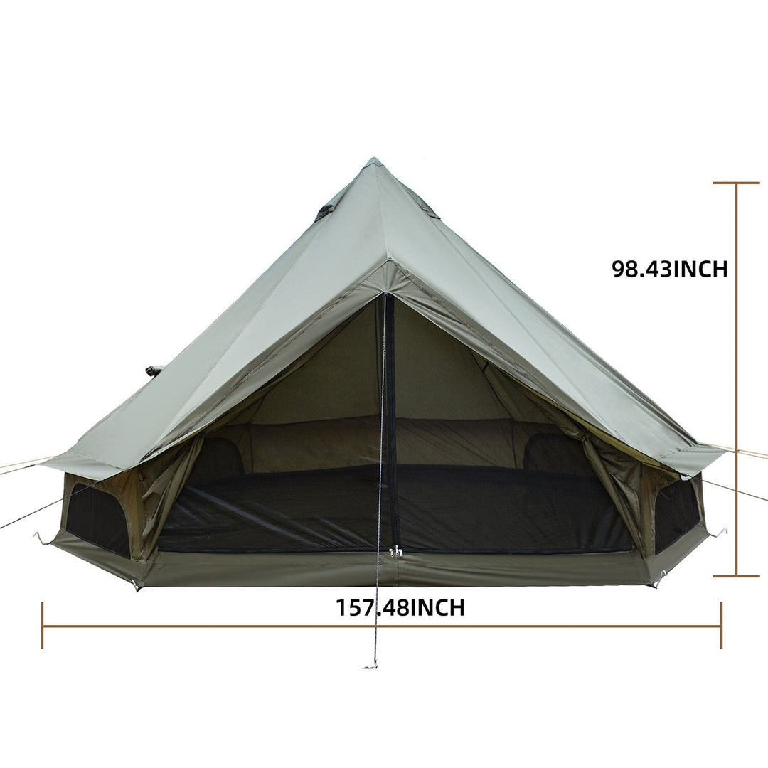Oxford Bell Tent 13.1FT with Stove Jack for Family Camping