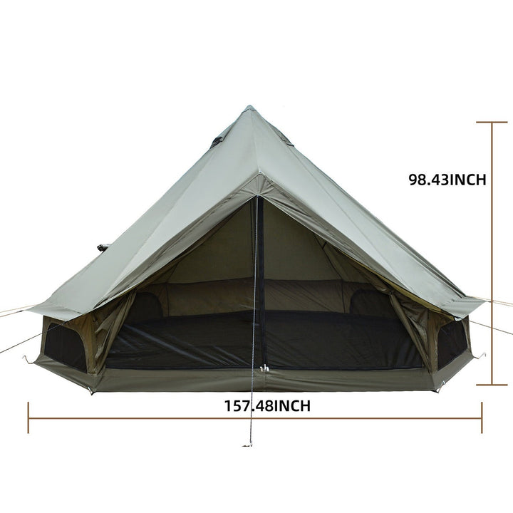 Oxford Bell Tent 13.1FT with Stove Jack for Family Camping