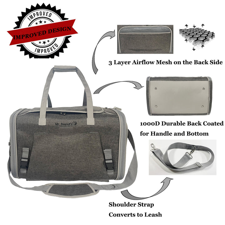 Mr. Peanut's Gold Series Standard Size Airline Compliant Expandable Pet Carrier
