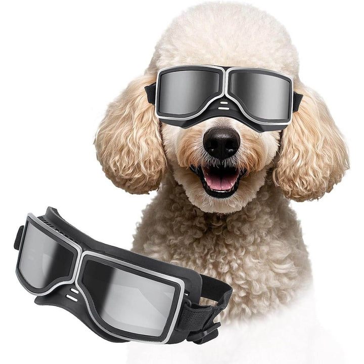 PETLESO Dog Goggles Large Breed, Large Dog Sunglasses Eye Protection for Dogs Windproof Goggles for Medium Large Dog Riding Biking Driving, Black