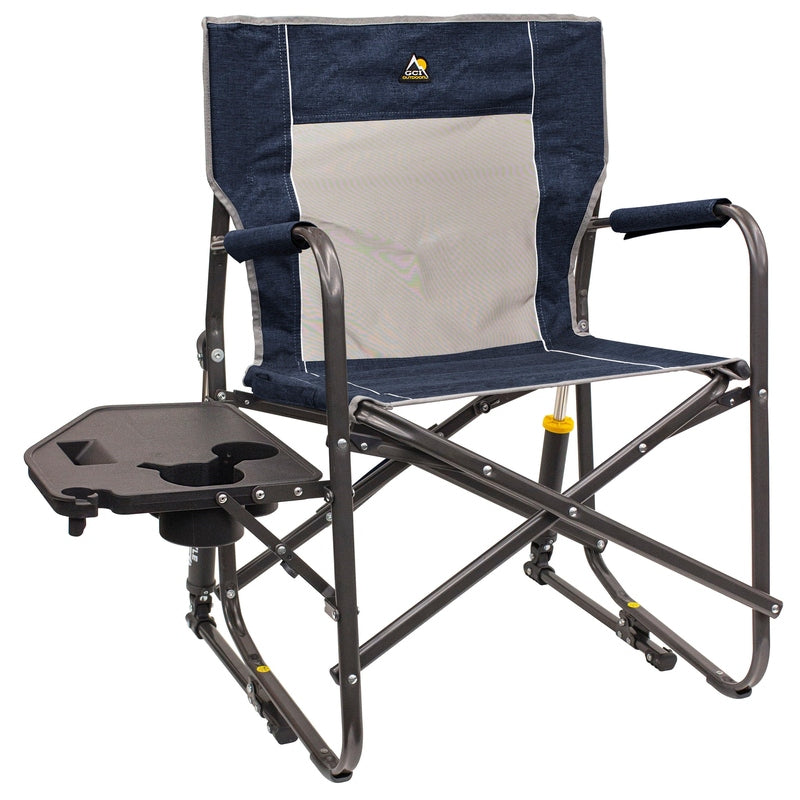 TRAPSKI GCI Outdoor Freestyle Rocker Portable Folding Rocking Chair, Outdoor Camping Chair with Side Table