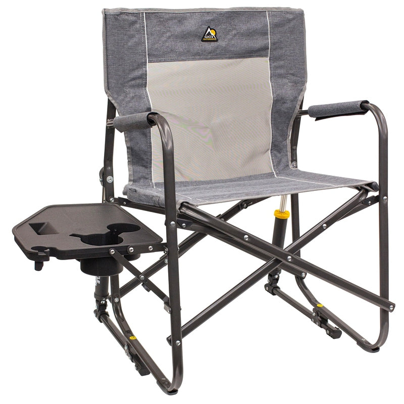 TRAPSKI GCI Outdoor Freestyle Rocker Portable Folding Rocking Chair, Outdoor Camping Chair with Side Table