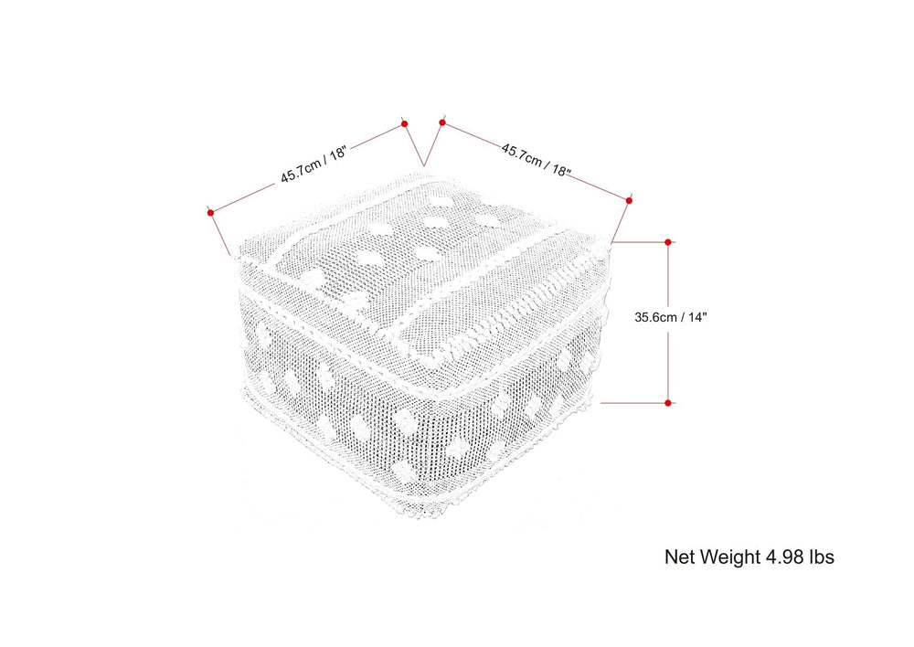 Mapleton Recycled Polyester Pouf for Indoor and Outdoor