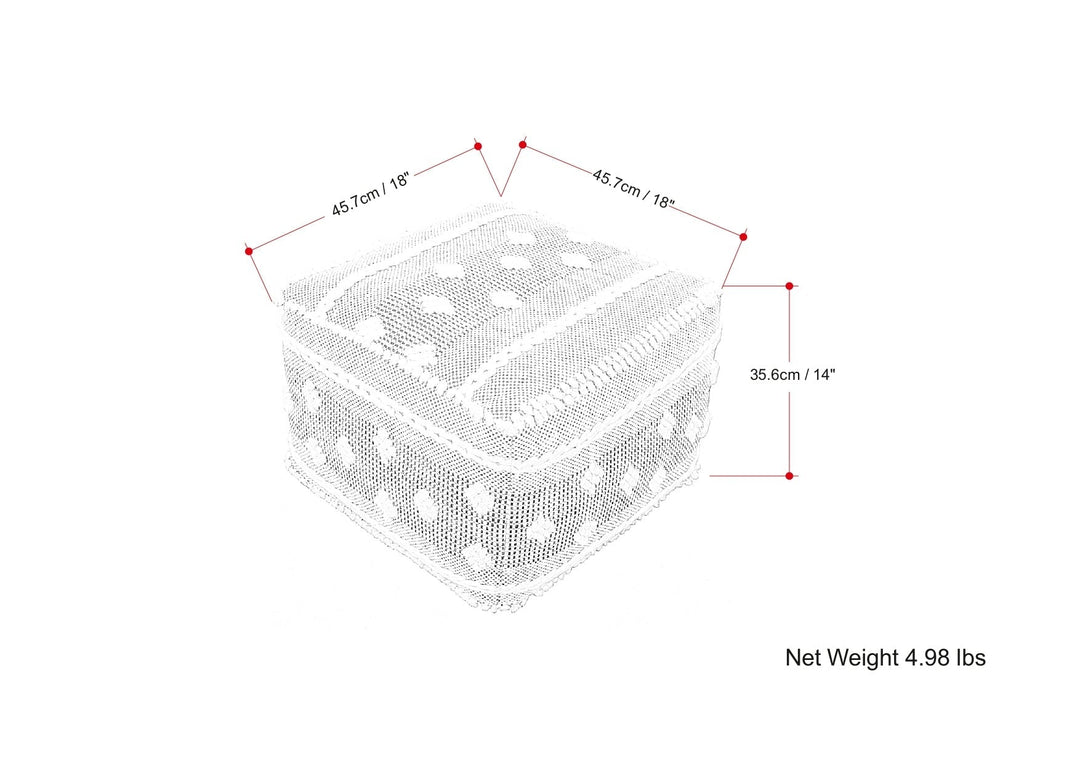 Mapleton Recycled Polyester Pouf for Indoor and Outdoor