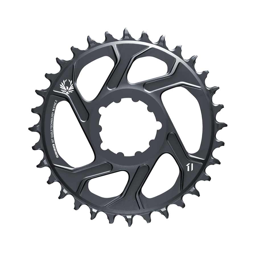 SRAM, GX Eagle C1, Chainring, Teeth: 30, Speed: 11/12, BCD: Direct Mount, Aluminum, Grey, 11.6218.046.000, -4mm