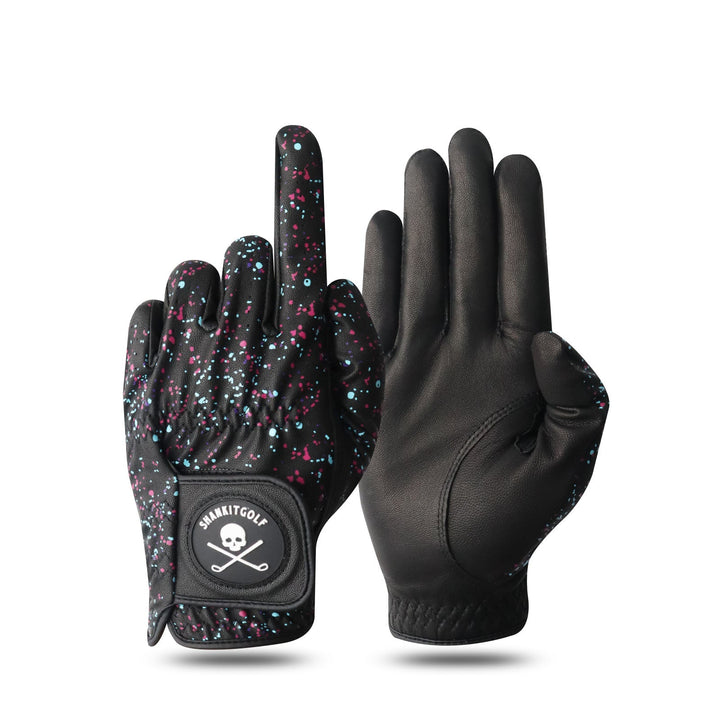 Shank it Golf Black Paint Splatter Golf Glove