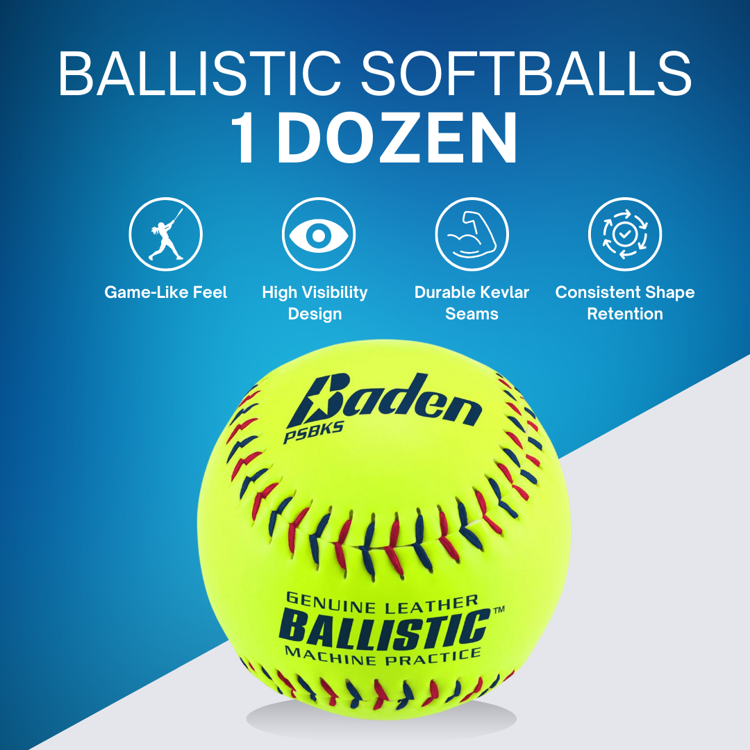 Baden Sports Ballistic Pitching Machine Softballs - 1 Dozen