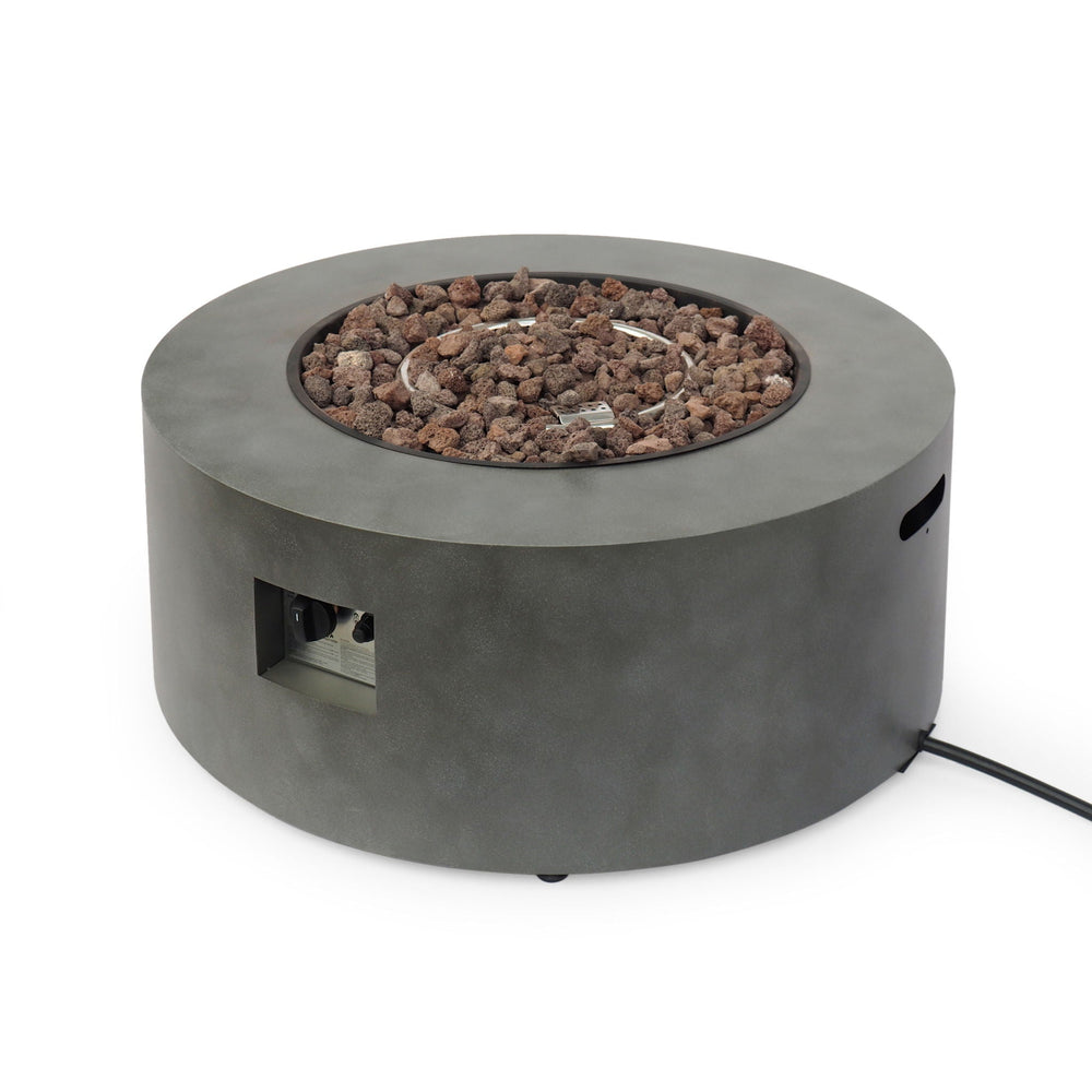 Round Iron Fire Pit With 40,000 Btu