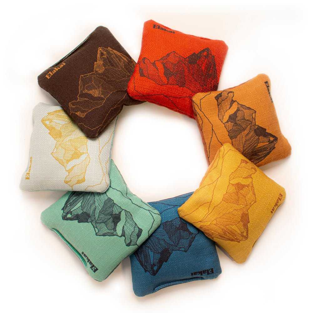 4-in Travel Dual-Sided Cornhole Bags - Mt. Elakai Design