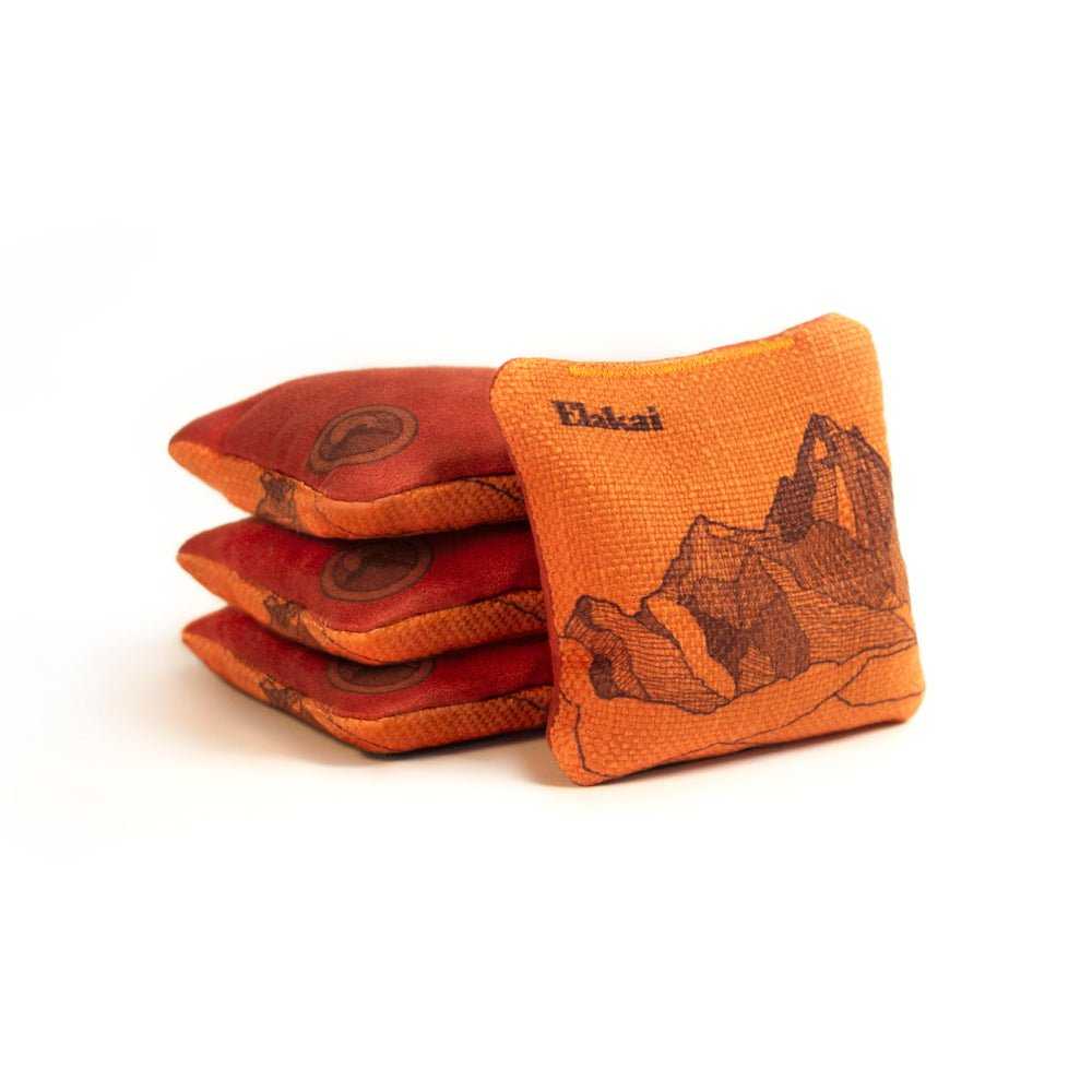 4-in Travel Dual-Sided Cornhole Bags - Mt. Elakai Design