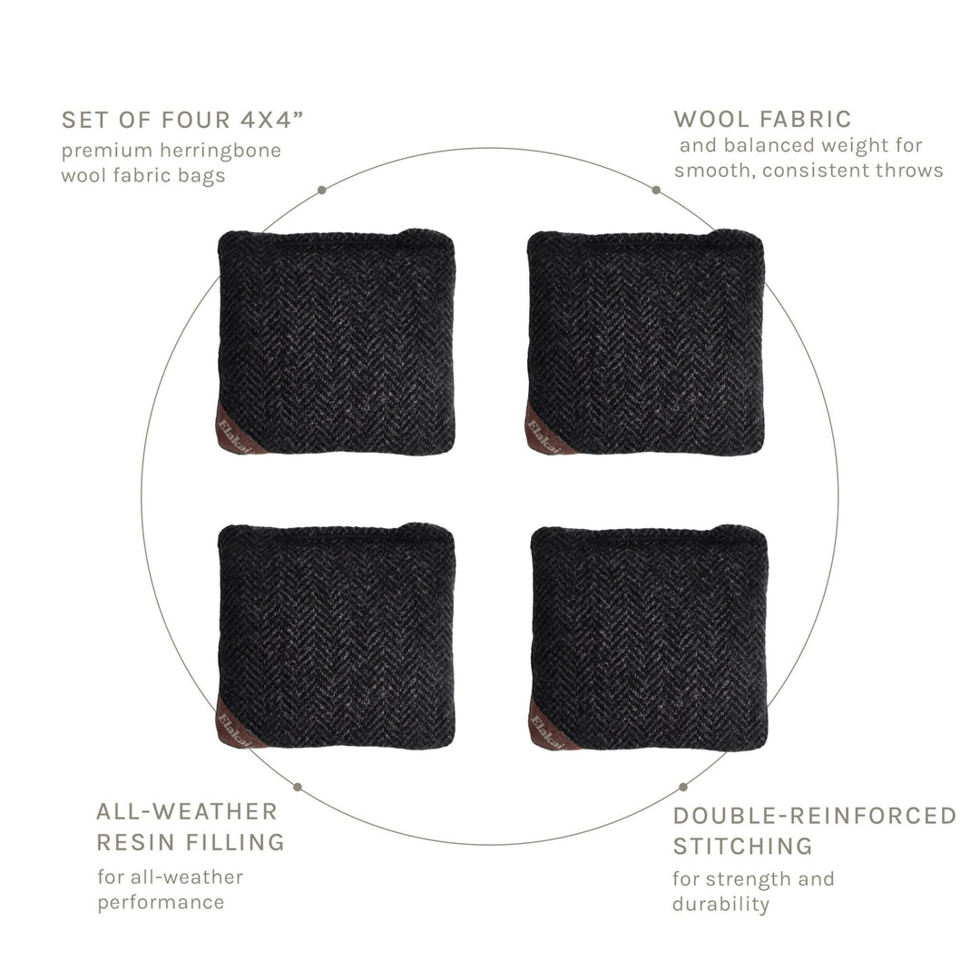 4-in Travel Herringbone Cornhole Bags - All-Weather Design