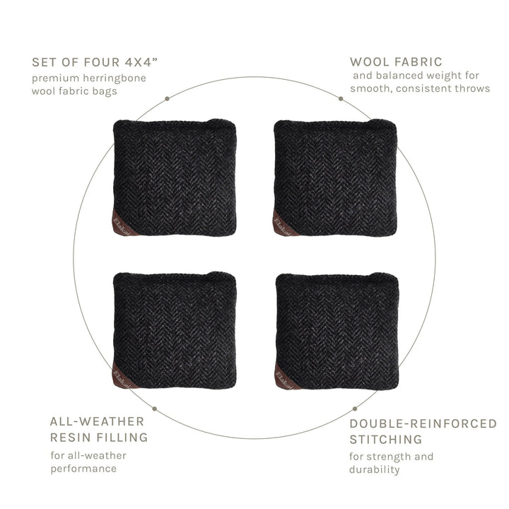 4-in Travel Herringbone Cornhole Bags - All-Weather Design