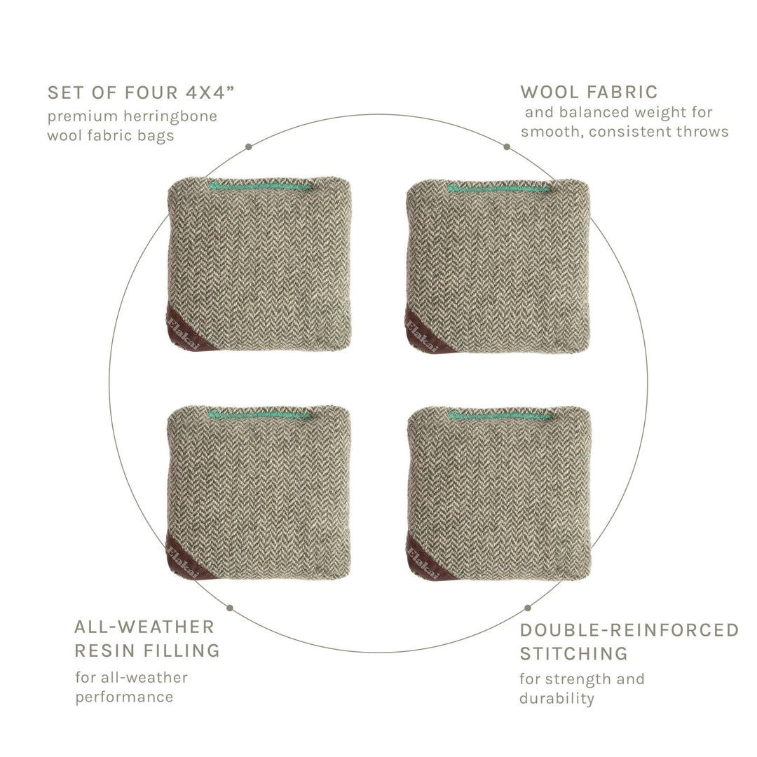 4-in Travel Herringbone Cornhole Bags - All-Weather Design