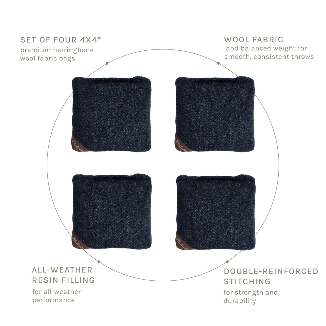 4-in Travel Herringbone Cornhole Bags - All-Weather Design