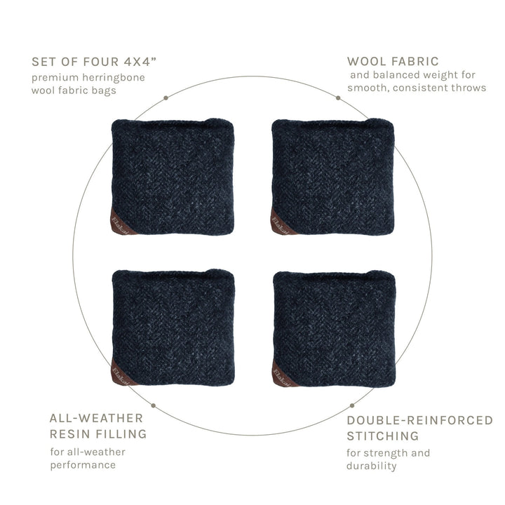 4-in Travel Herringbone Cornhole Bags - All-Weather Design
