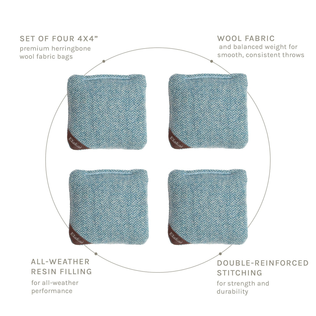 4-in Travel Herringbone Cornhole Bags - All-Weather Design