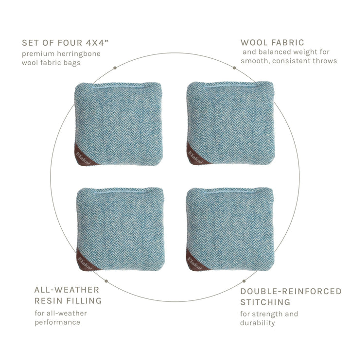 4-in Travel Herringbone Cornhole Bags - All-Weather Design