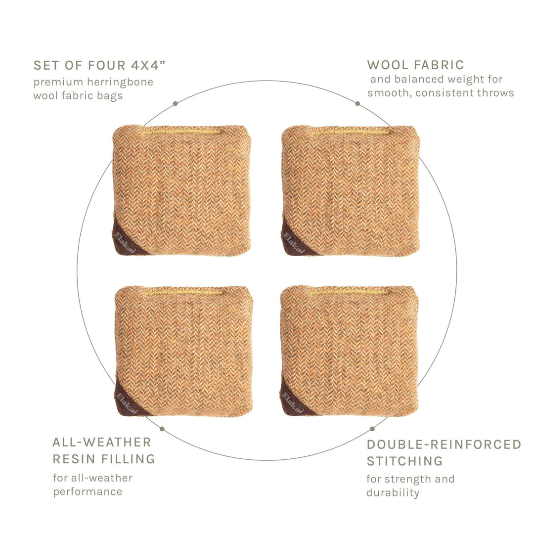 4-in Travel Herringbone Cornhole Bags - All-Weather Design