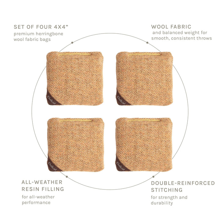 4-in Travel Herringbone Cornhole Bags - All-Weather Design