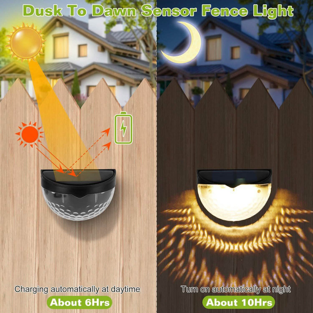 4-Piece Solar Fence Outdoor Lights for Illumination