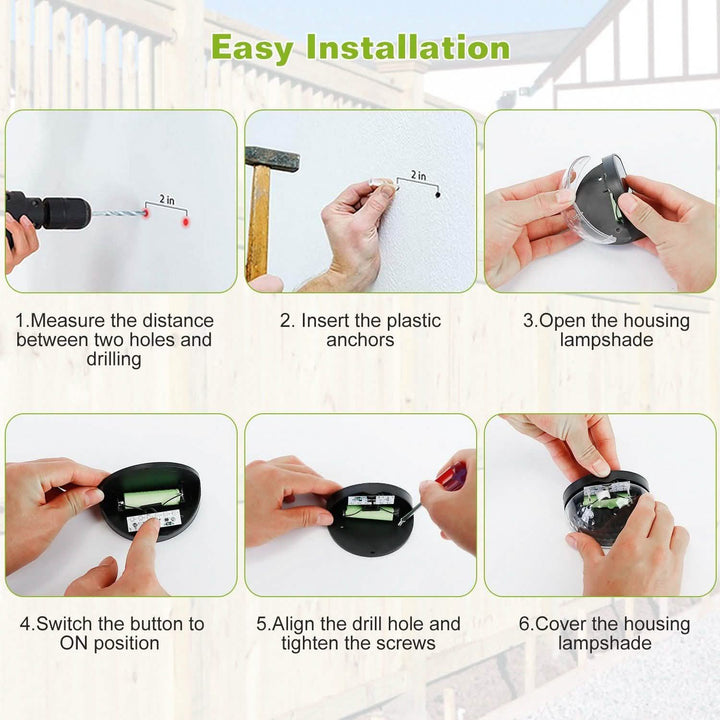 4-Piece Solar Fence Outdoor Lights for Illumination