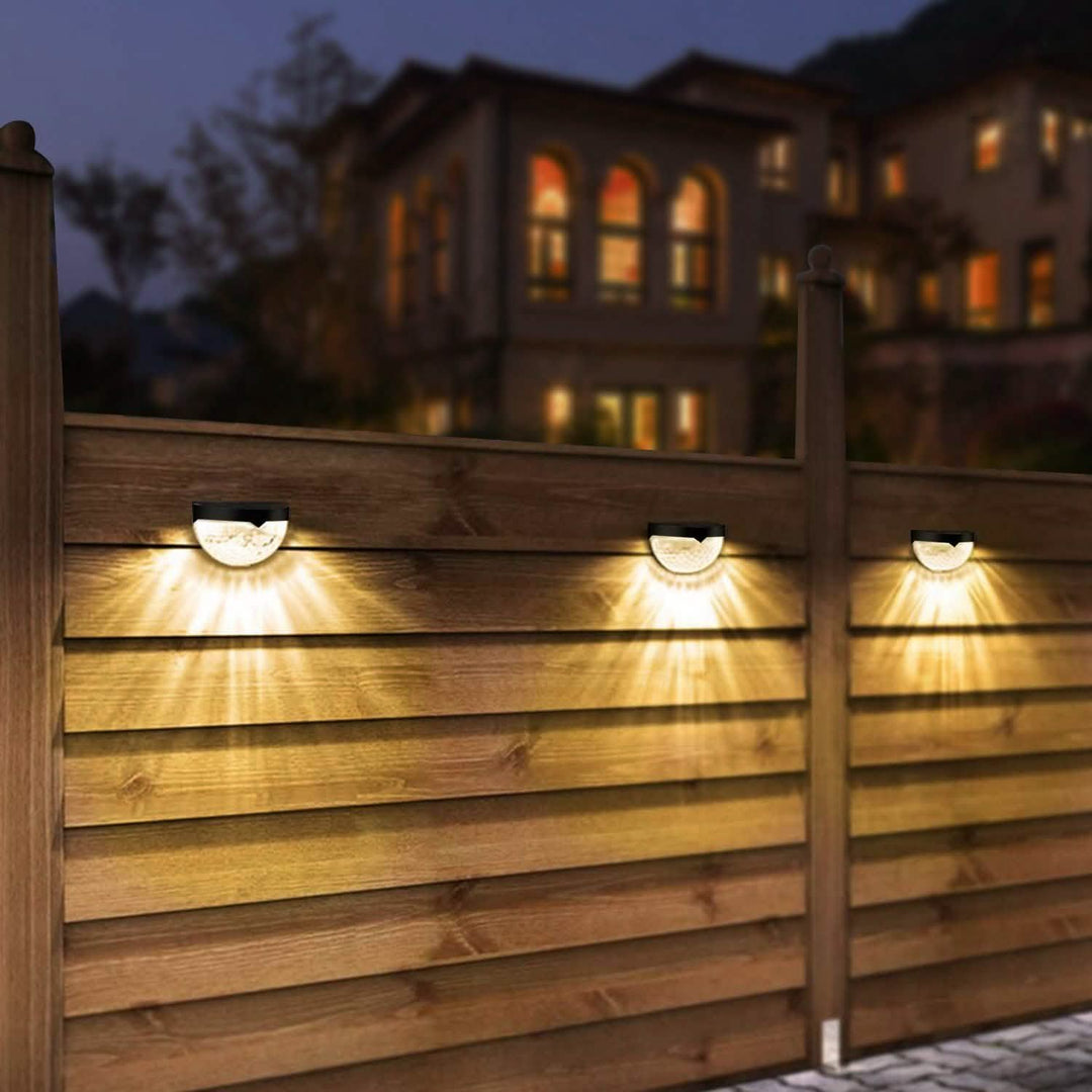 4-Piece Solar Fence Outdoor Lights for Illumination