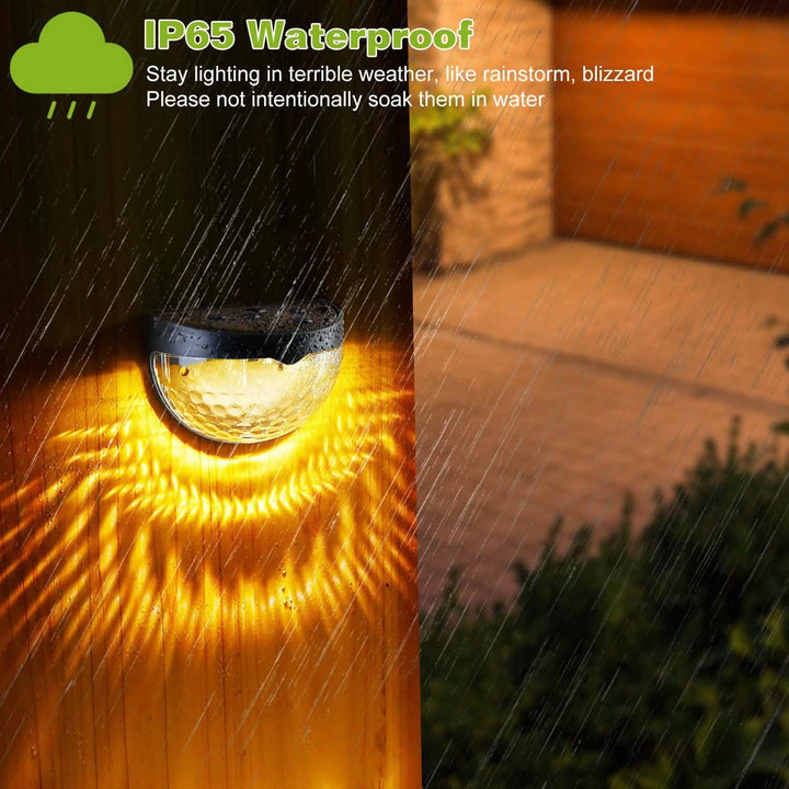 4-Piece Solar Fence Outdoor Lights for Illumination