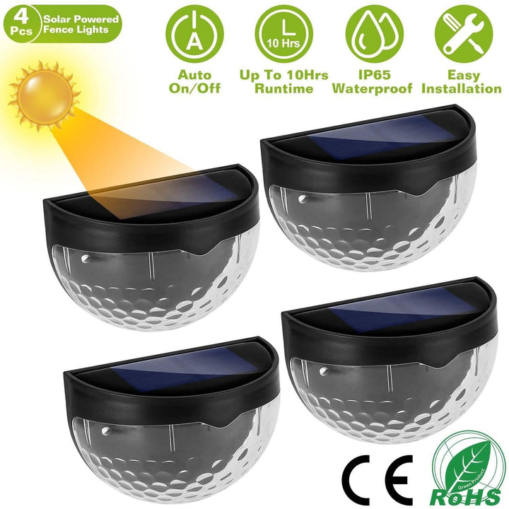 4-Piece Solar Fence Outdoor Lights for Illumination