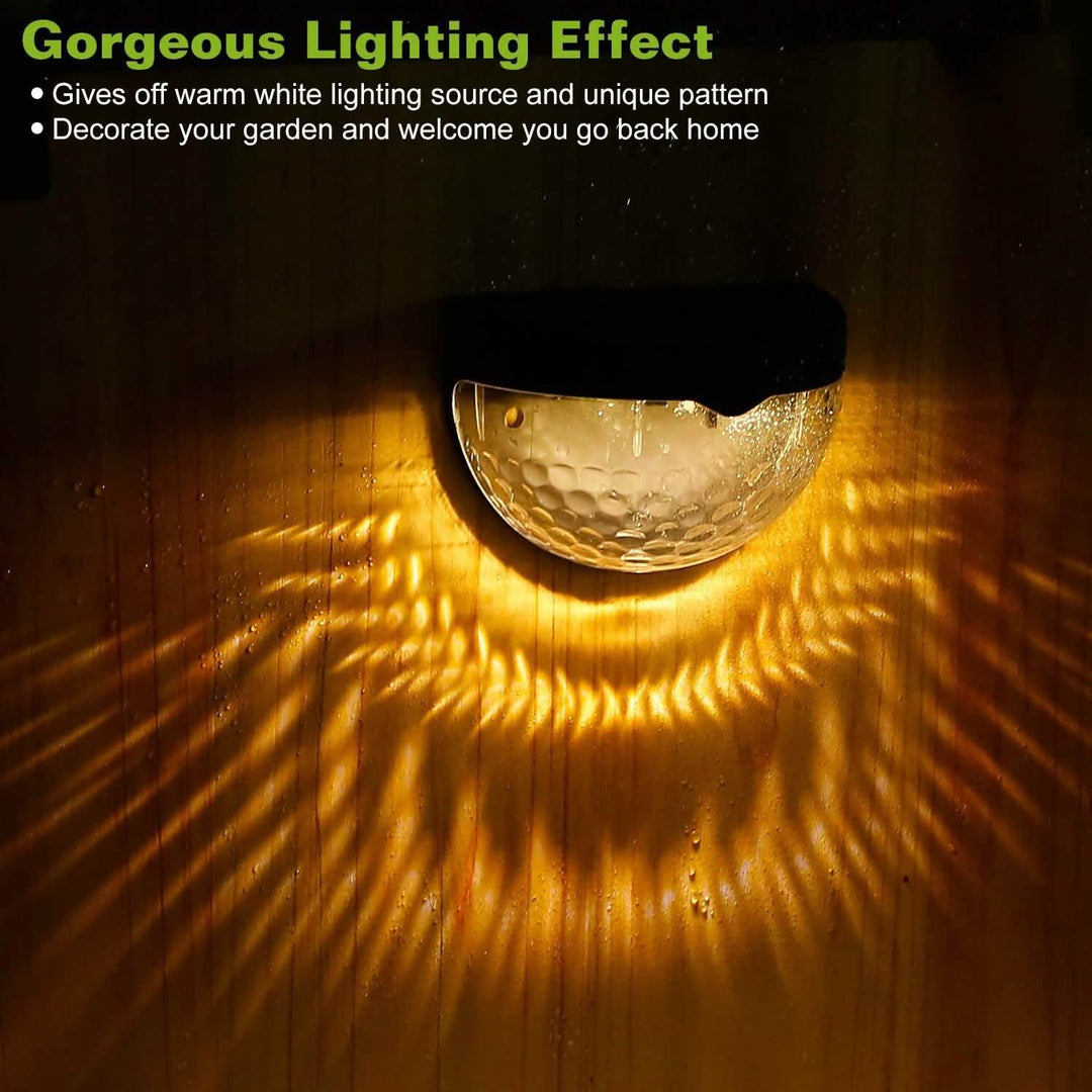 4-Piece Solar Fence Outdoor Lights for Illumination