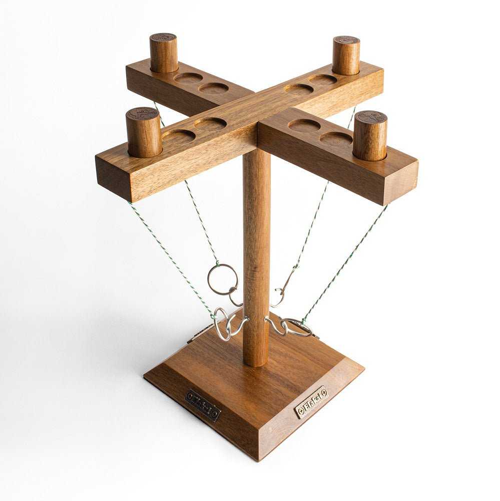4 Player Hook and Ring Game Set for Fun Gatherings