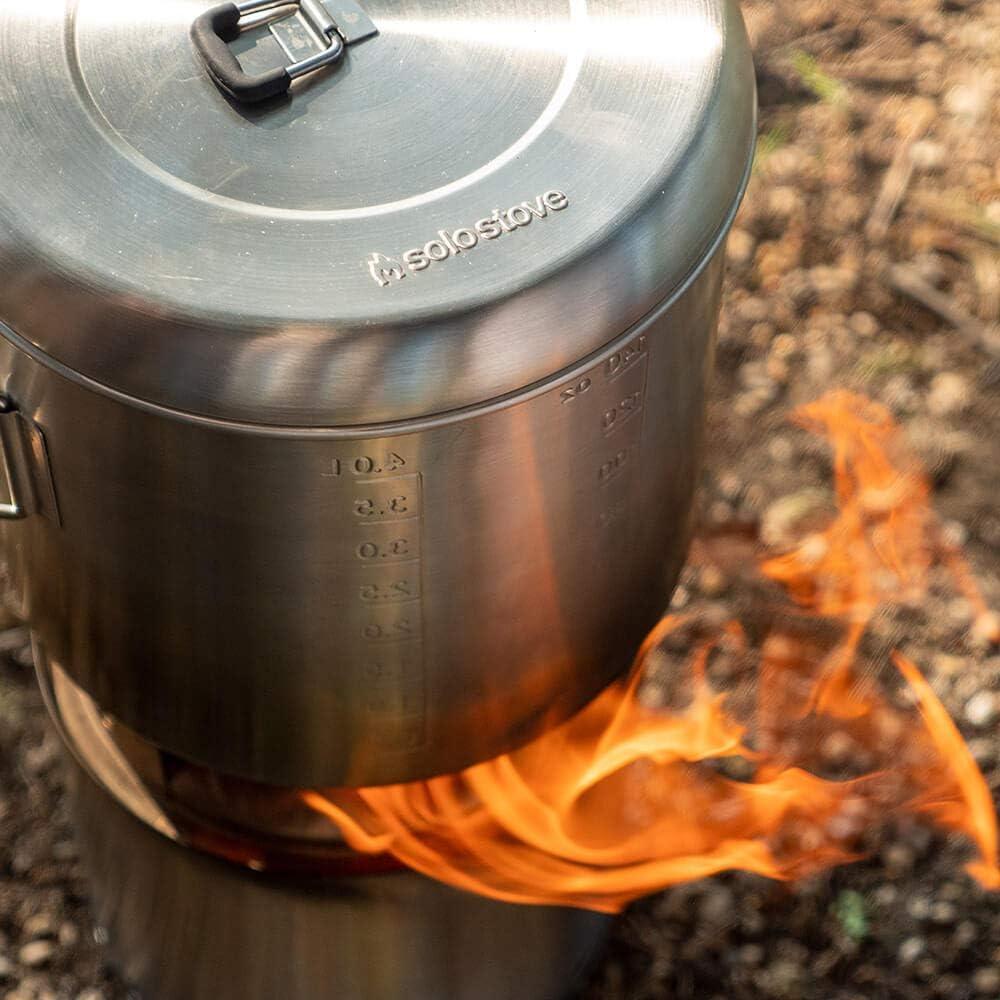 TRAPSKI Solo Stove Pot 900/1800/4000 Stainless Steel Companion Pots | Lightweight Aluminum Pot Holding Tripod | Great Portable Cookware for Backpacking, Camping & Survival Adventures | Deisgned for use with Lite/Titan/Campfire Solo Stoves