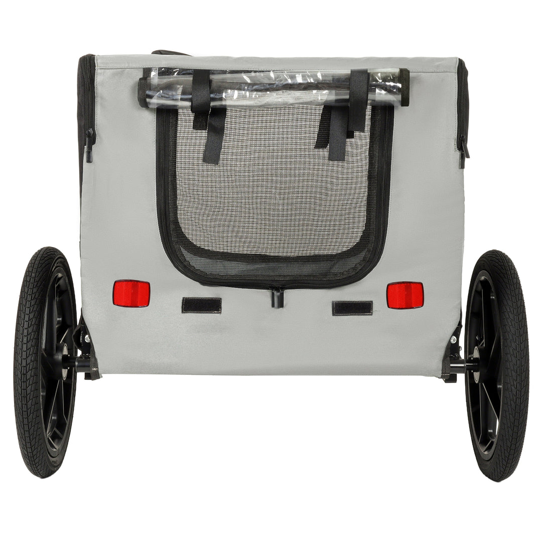 Outdoor Heavy Duty Collapsible Pet Bike Trailer with 16-Inch All-Terrain Wheels