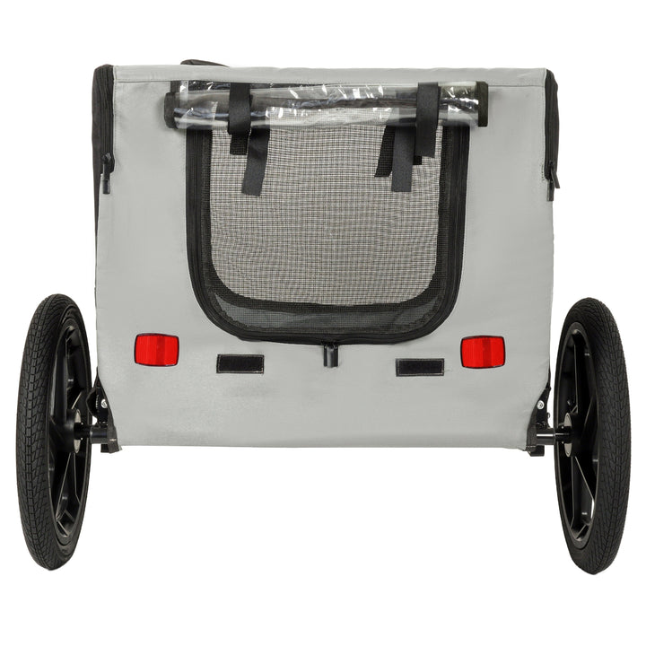 Outdoor Heavy Duty Collapsible Pet Bike Trailer with 16-Inch All-Terrain Wheels