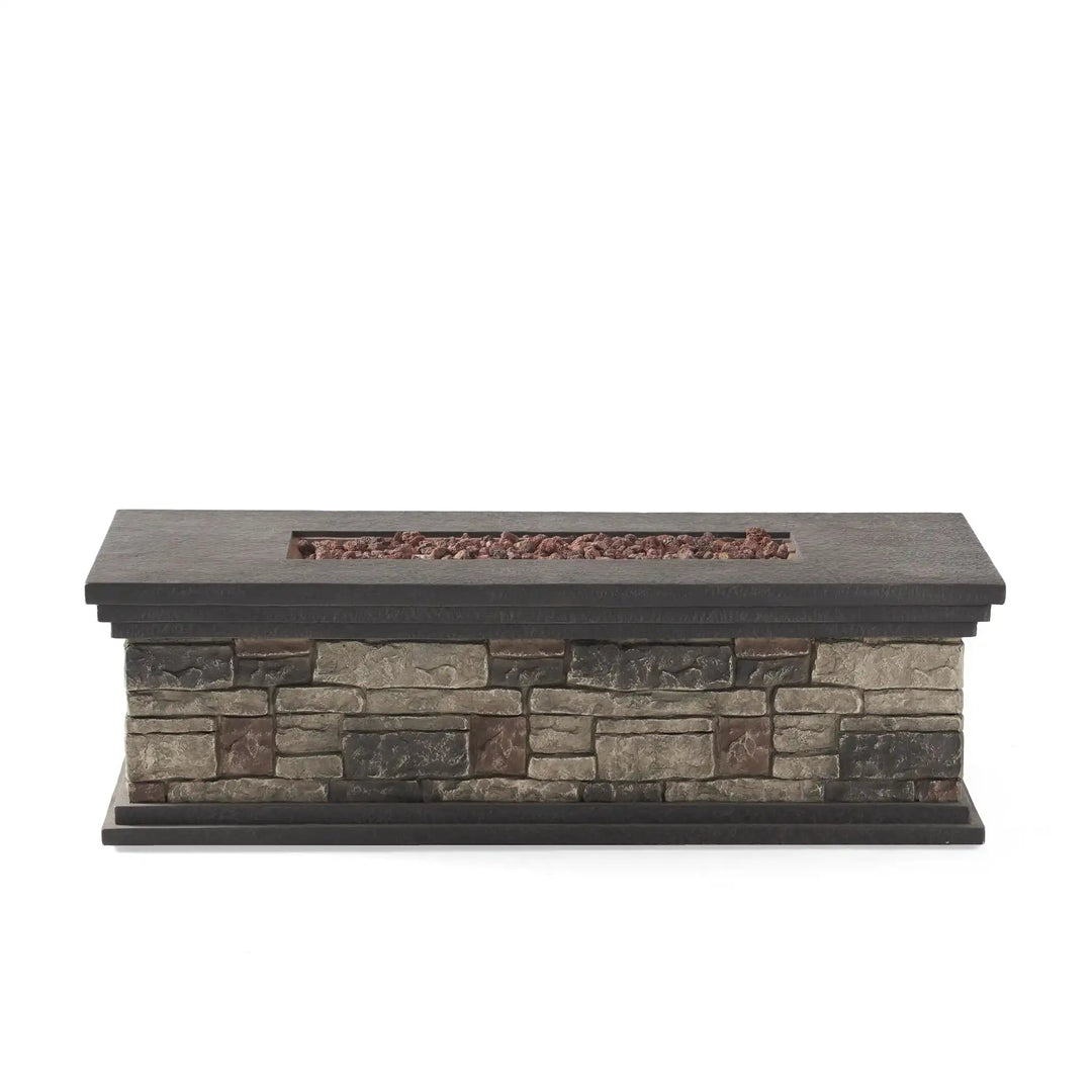 Rectangle Fire Pit with Concrete and Steel Frame