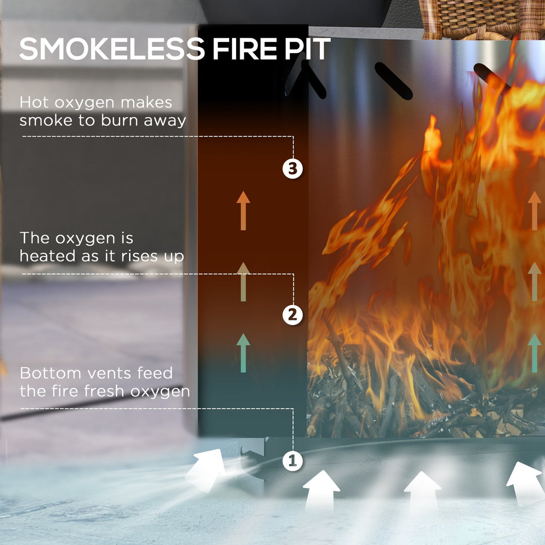 Smokeless Fire Pit 19' Portable Wood Burning Firepit