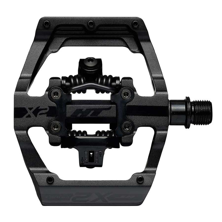 HT Components, X2, DH Race, Pedals, Body: Aluminum, Spindle: Cr-Mo, 9/16'', Stealth Black, Pair