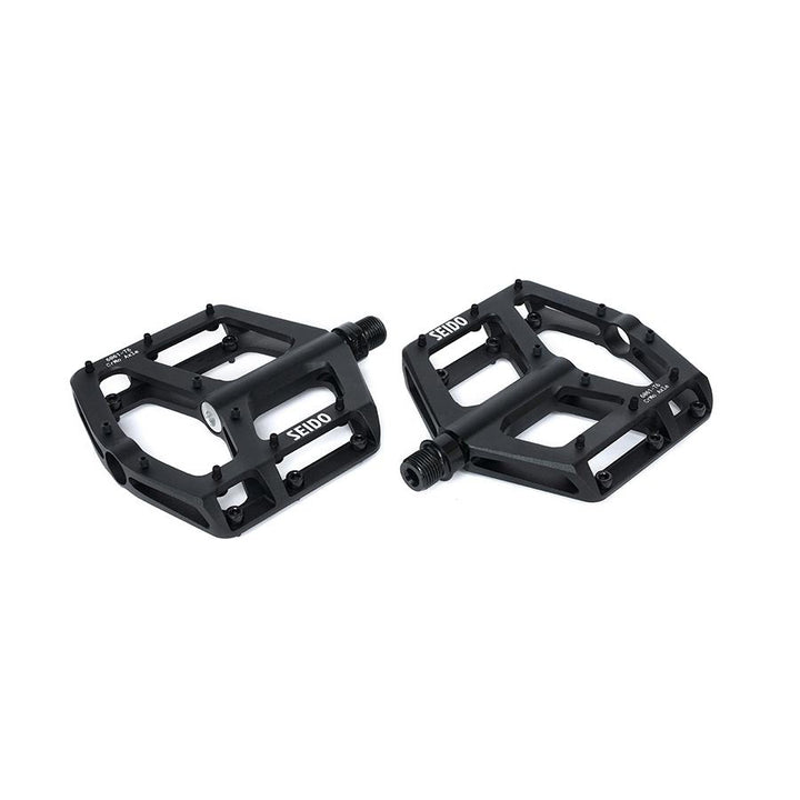 Seido, Slicer, Platform Pedals, Body: Aluminum, Spindle: Cr-Mo, 9/16'', Black, Pair