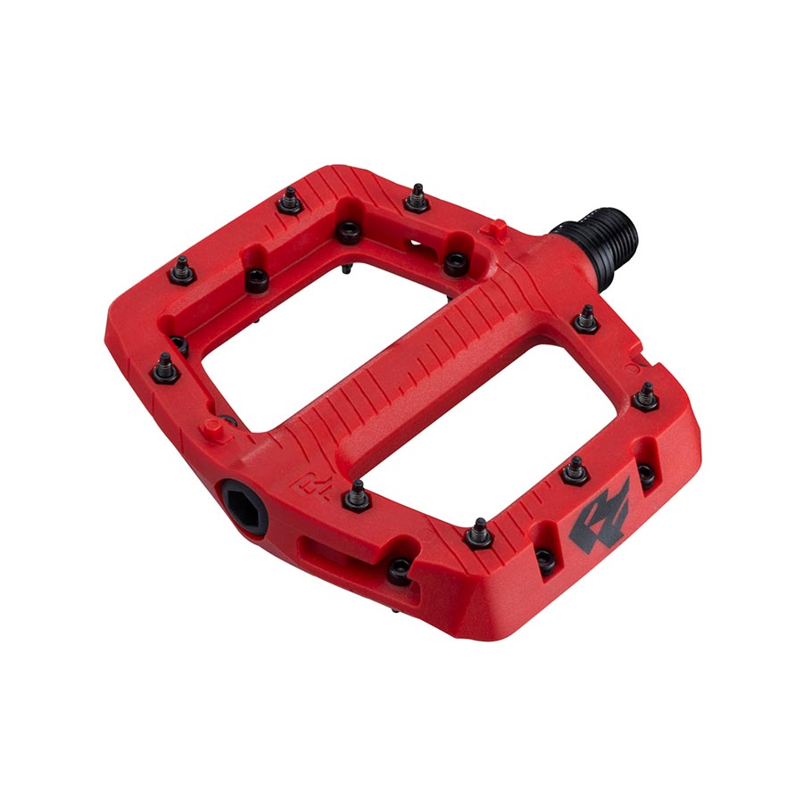 Small, Platform Pedals, Body: Nylon, Spindle: Cr-Mo, 9/16'', Red, Pair