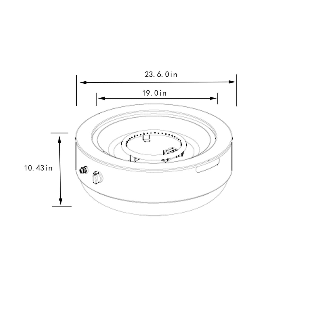 24 Inch Propane Gas Fire Pit Bowl for Outdoor Spaces