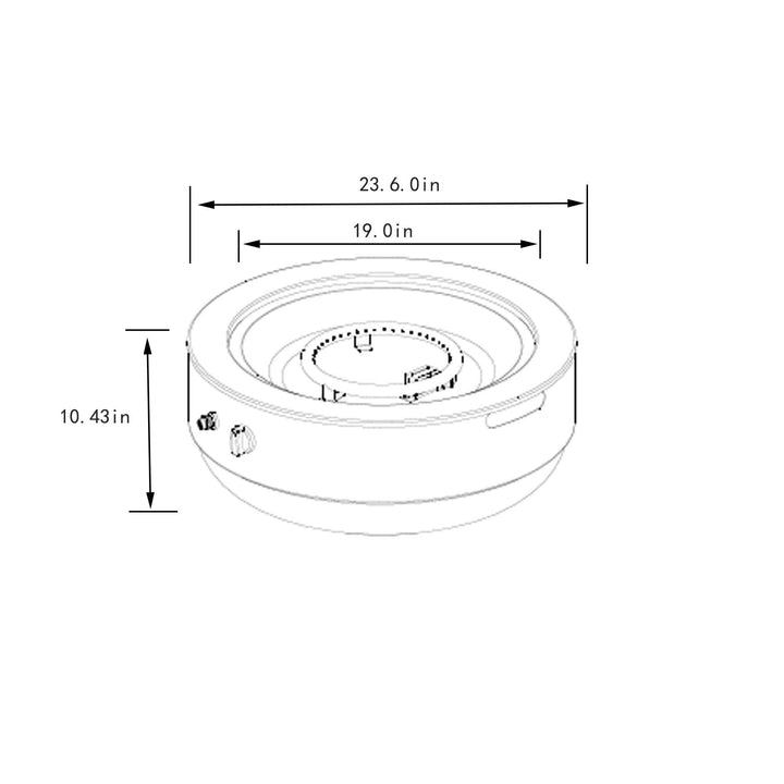 24 Inch Propane Gas Fire Pit Bowl for Outdoor Spaces