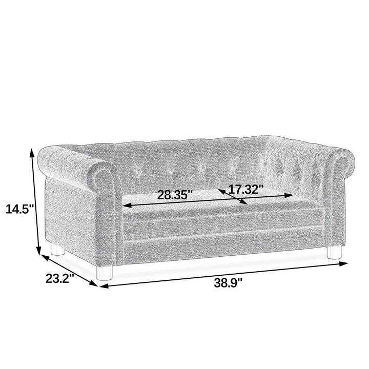 Modern Linen Fabric Light Grey Elevated Pet Bed