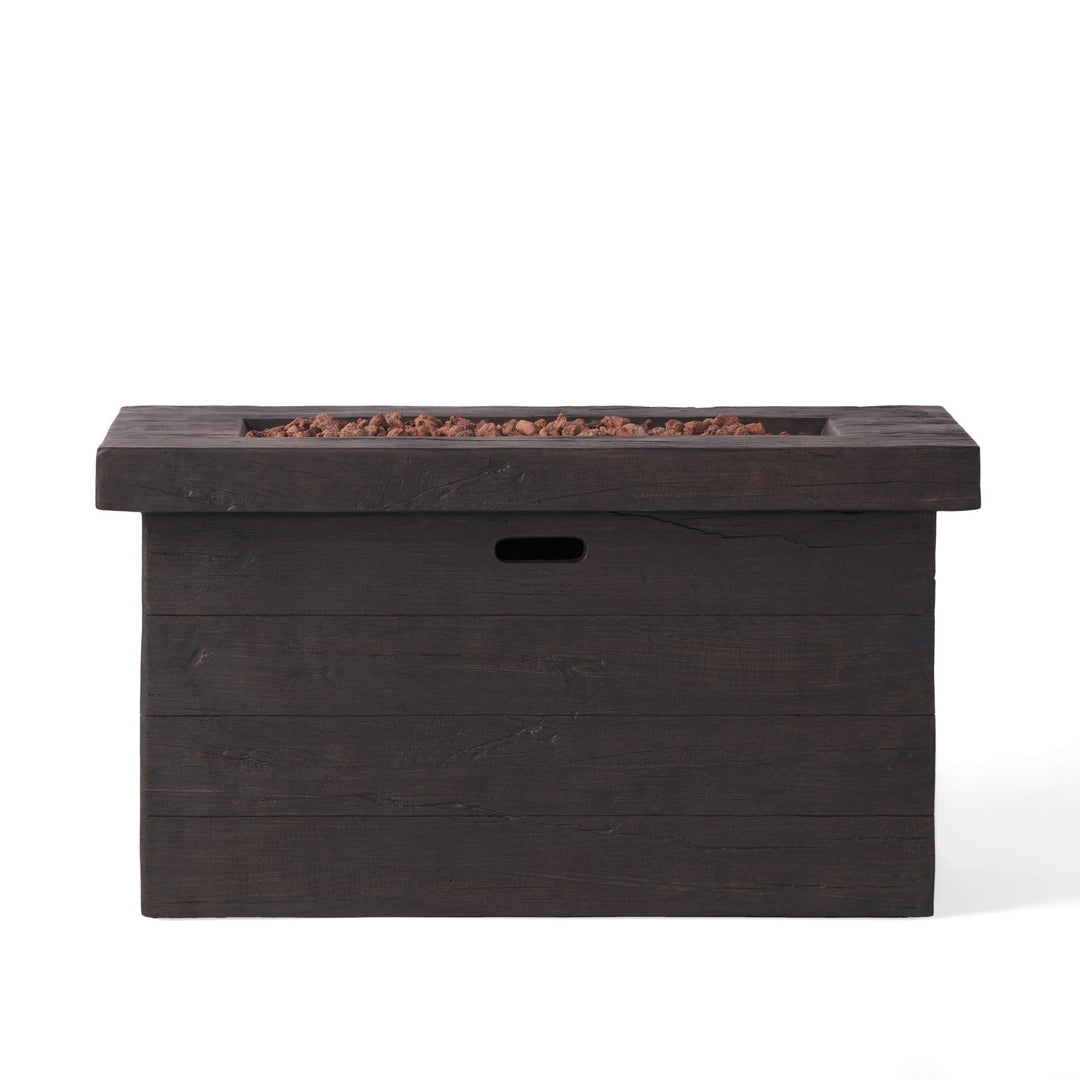 Custer Rectangular Fire Pit 50,000 BTU Magnesium Oxide - Brown