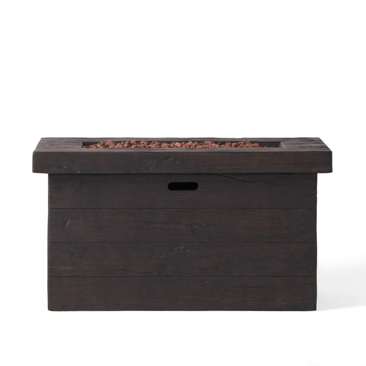 Custer Rectangular Fire Pit 50,000 BTU Magnesium Oxide - Brown