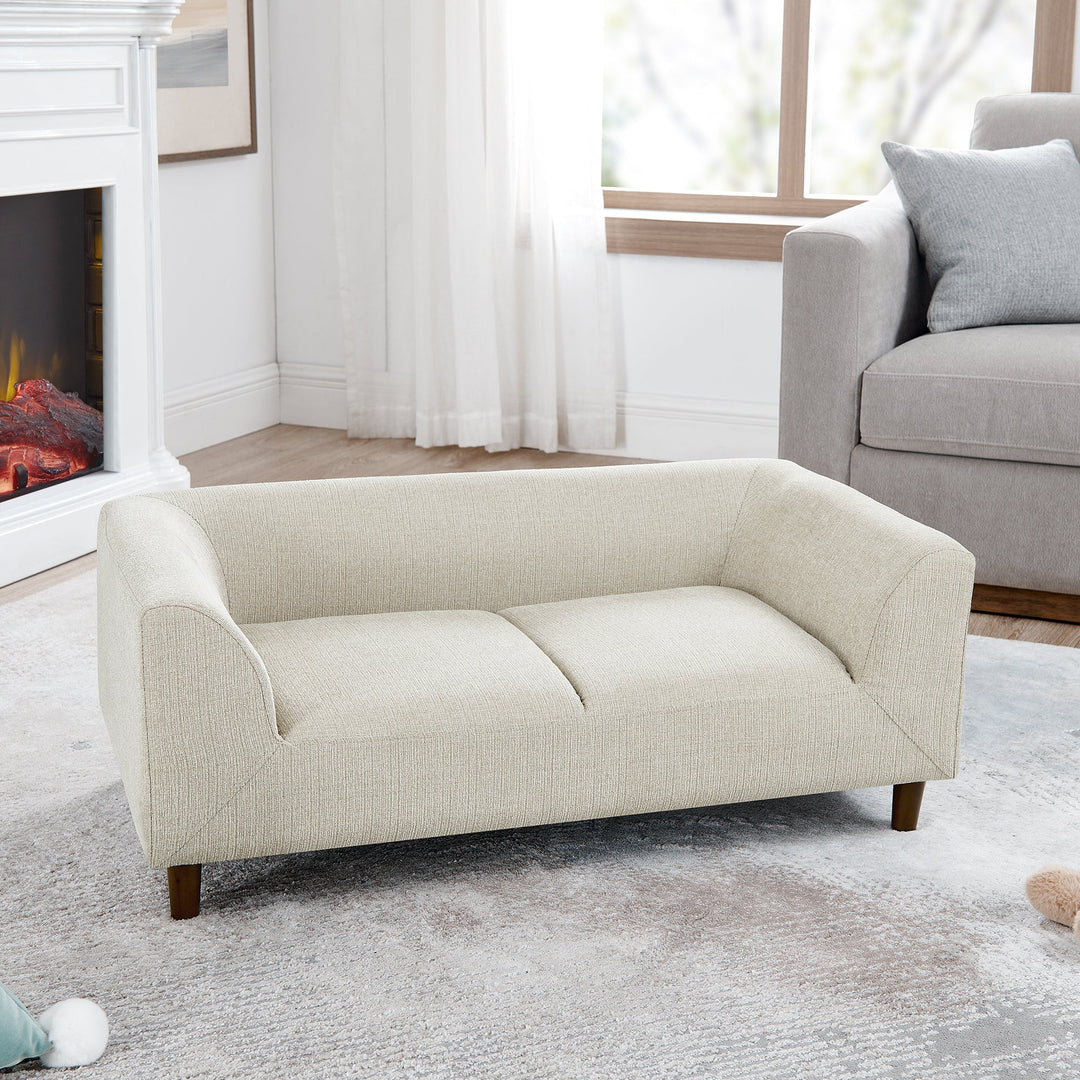 Modern Rectangular Pet Sofa with Backrest and Armrests