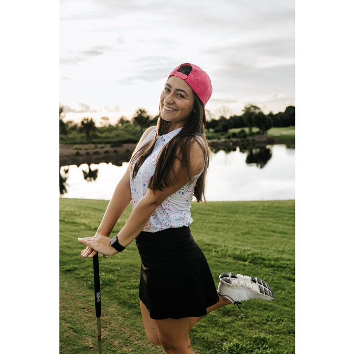 Shank it Golf Womens White Paint Splatter Polo