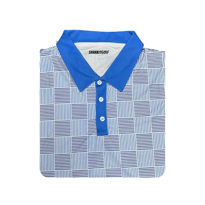 Shank it Golf Blue Checker Polo