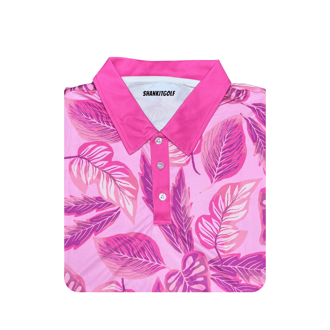 Shank it Golf Pink Floral Polo