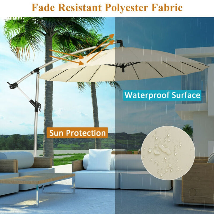 10 Feet Patio Offset Umbrella for Poolside and Garden